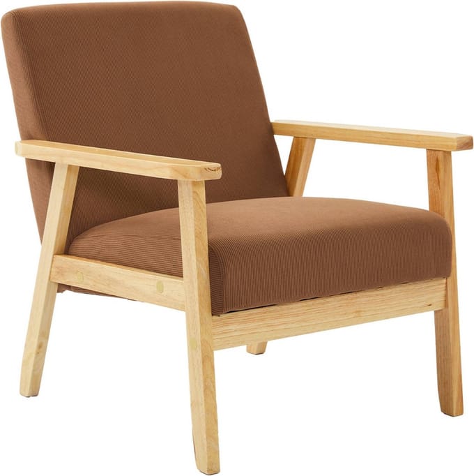 sweeek - Fauteuil van hout met corduroy zitting - isak
