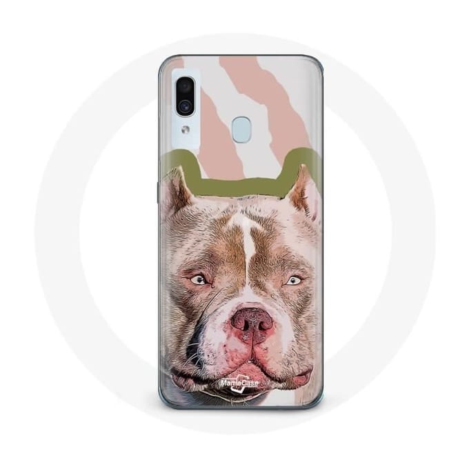 Coque - MANIACASE - Samsung Galaxy A40 - Chien de Pitbull - Souple - Marron marron