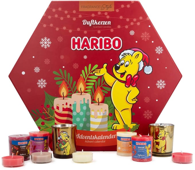 Haribo Adventskalender - 24-delig - geurkaarsjes - veelkleurig