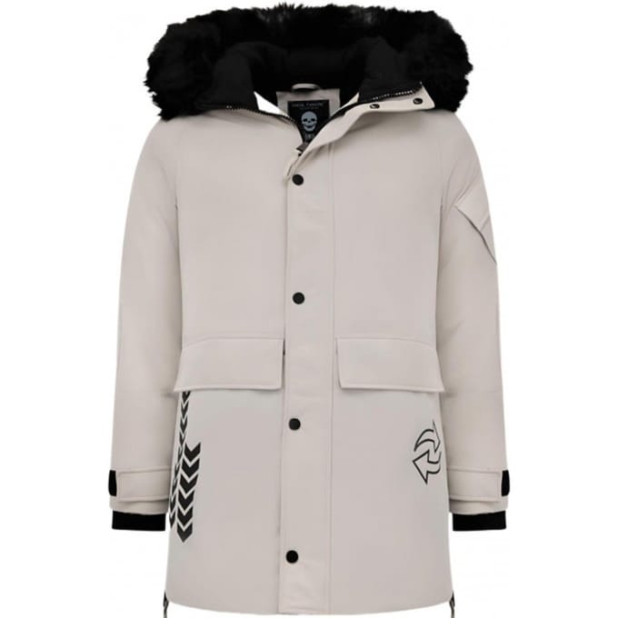 Parka Jas Heren - Met Faux Bontkraag - Beige