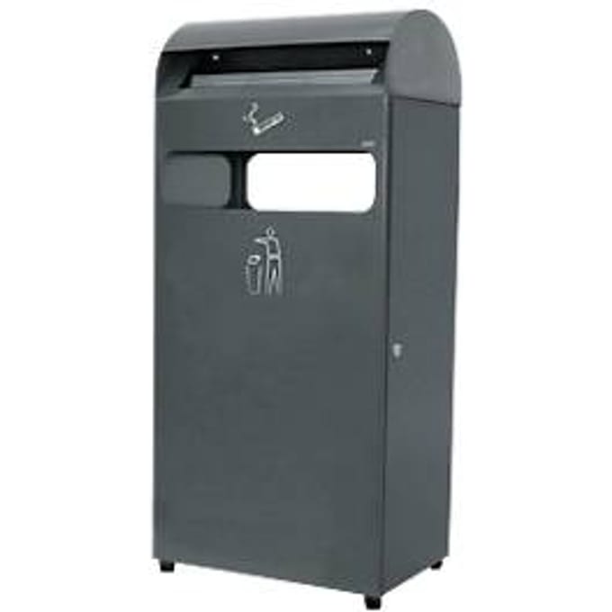 Afvalbak-combinatie met asbak, Asbak 4,7 liter,  Afvalbak 48 liter,