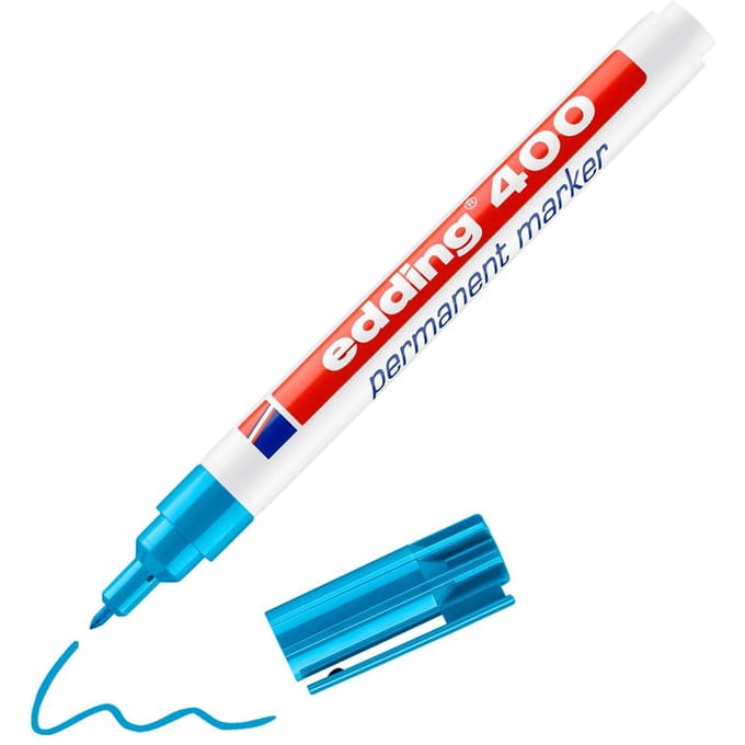 Edding 400 - Permanent marker - ronde punt - 1 mm - Lichtblauw