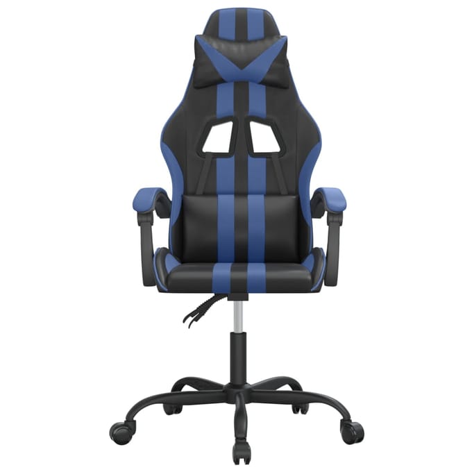 vidaXL - Gamestoel - kunstleer - zwart - en - blauw