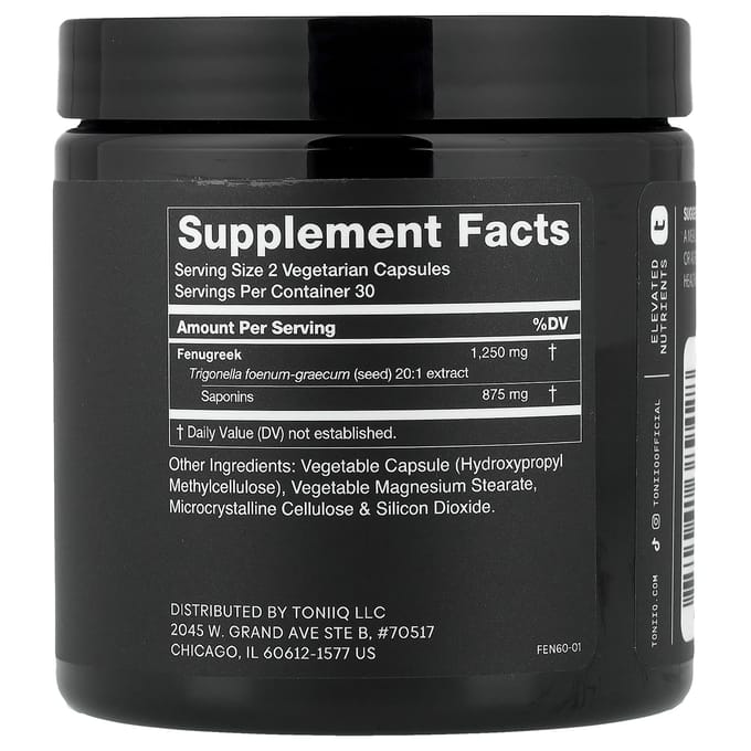 Toniiq, 70% Fenegriek, 60 Capsules