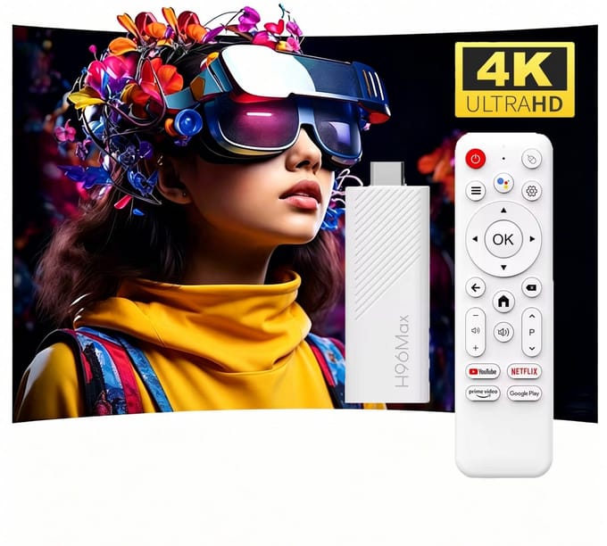 KZQ Streaming box Android TV 4K TV HDMI stick Chromecast ingebouwd Google stemassistent compatibel Dolby Atmos stickformaat zwart