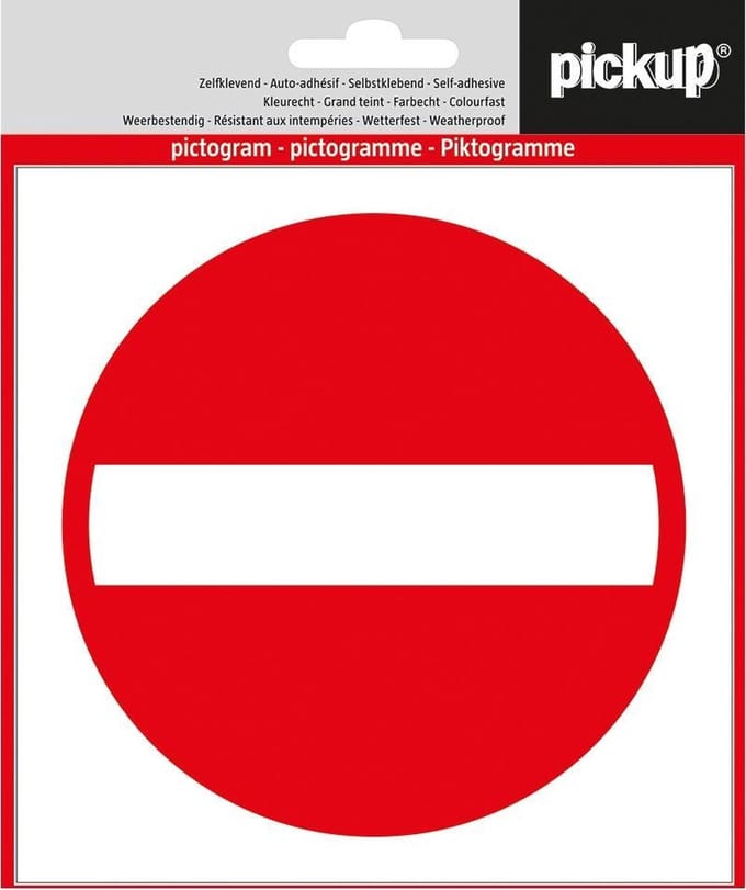 Pickup pictogram Aufkleber 14x14 cm Zutritt verboten
