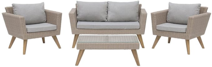 VITTORIA - Loungeset voor 4 - Taupe - PE rotan