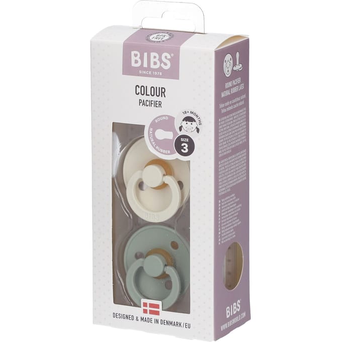BIBS Colour Fopspeen - 18-48 mnd - 2-pack - Rond - Ivory/Sage