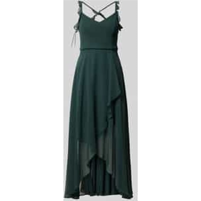 cocktailjurk van chiffon met volants