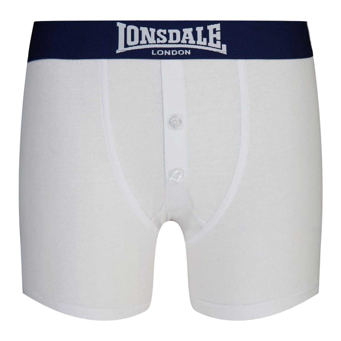 Lonsdale Boxershorts voor jongens (Set van 2) (Wit/Zwaar)