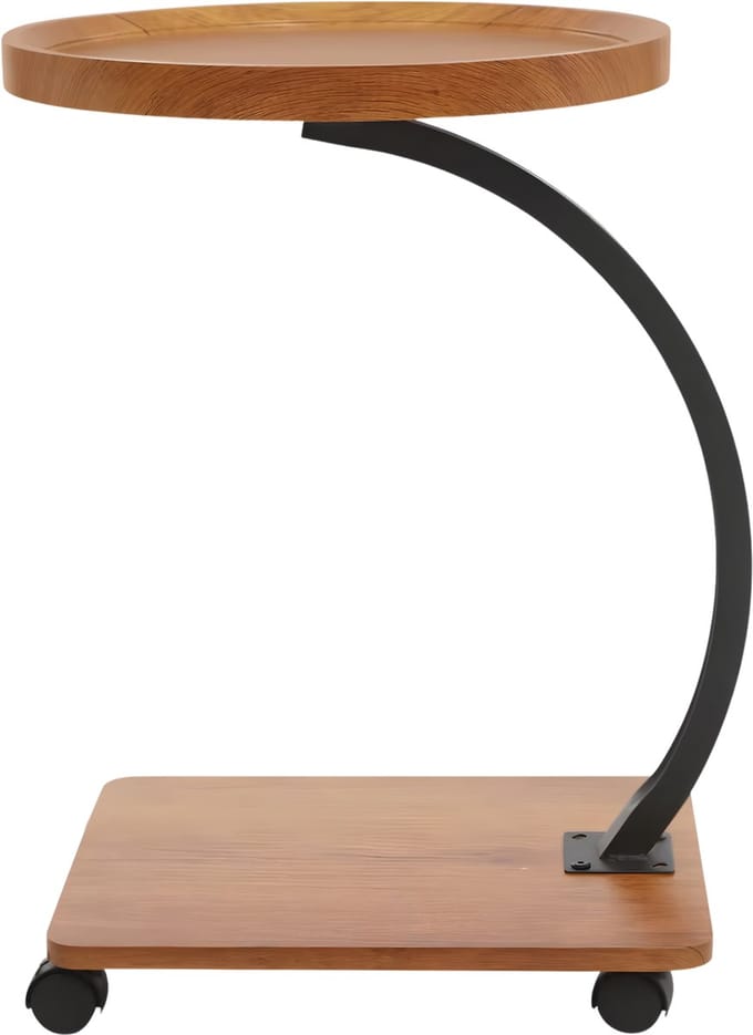 Bijzettafel- Voor Woonkamer / Sofa - C-vormige - Metaal / Hout