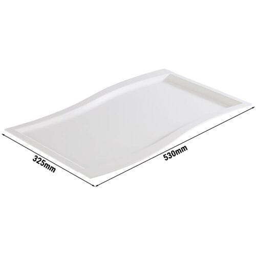GGM Gastro (6 Stück) GN-Tablett 1/1 - SINUS - Melamin - Höhe: 20mm - Weiß