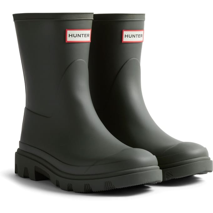 Hunter Unisex Downpour Korte Rubber Wellington Boots voor Heren - Donkergroen