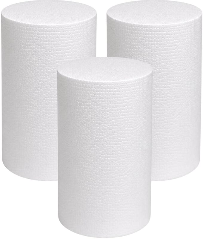 Piepschuim vormen - cilinder - 3x - D15 x L30 cm - styropor hobby / DIY vorm - basis knutselfiguren