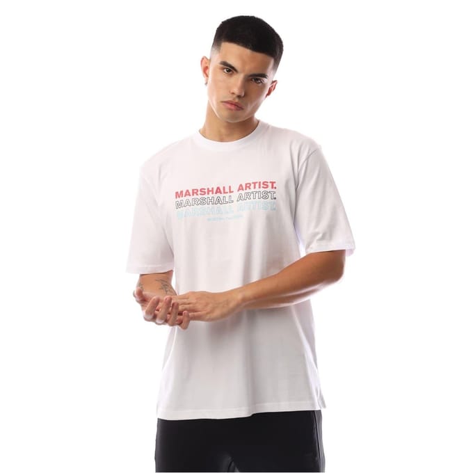 Marshall Artist Heren Repeat Logo Regular T-Shirt (Wit)