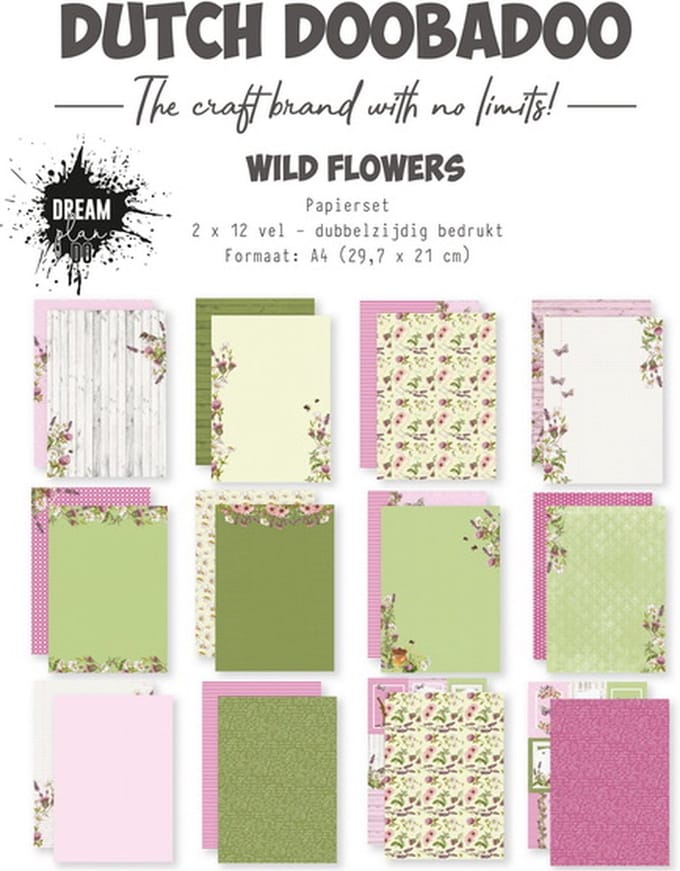Dutch Doobadoo Papier Wild Flowers 2x12 vel A4 473.005.058 (01-24)
