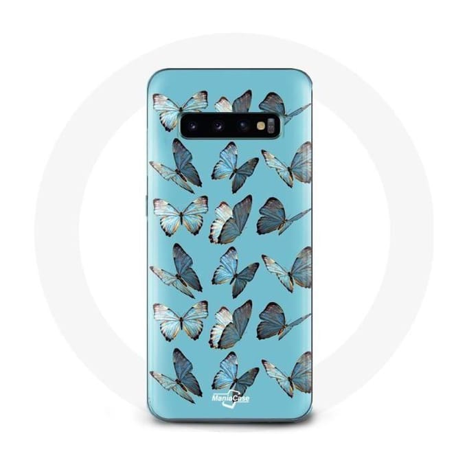Hoesje voor Samsung Galaxy s10 edge Vlinders Blauwe achtergrond