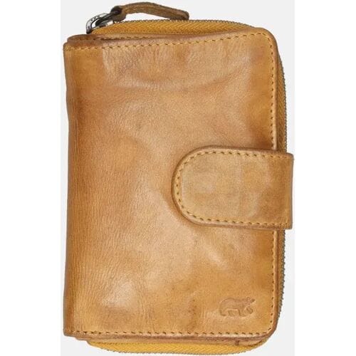 Bear Design Loet Portemonnee CL13550 - Yellow – Van leer – Bear Design Loet CL13550 is een leren ritsportemonnee voor wie pasjes, briefgeld en muntgeld veilig en overzichtelijk wil meenemen