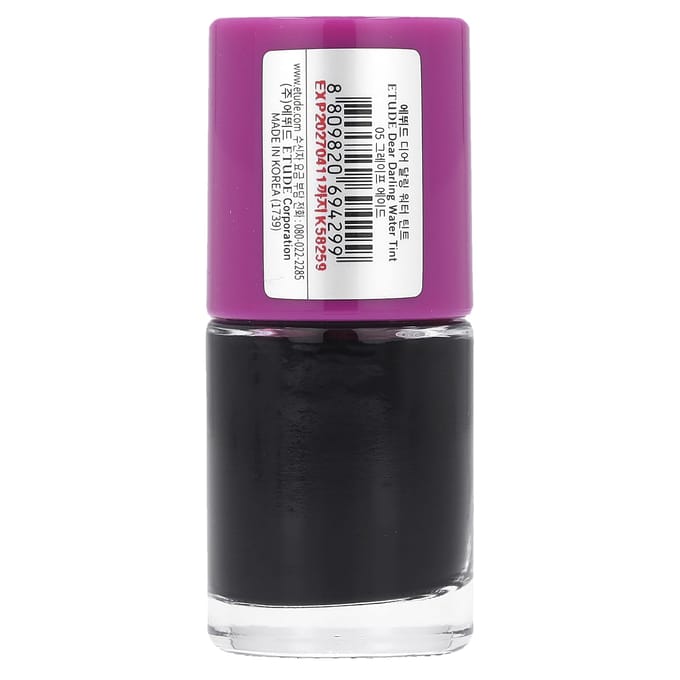 ETUDE Dear Darling Water Tint 01-07/09, Fini Juteux Brillant, Non Collant, Lèvres Hydratées, K-Beauty, Maquillage Coréen 05 grape