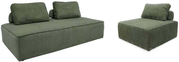 sweeek - Set fauteuils voor modulaire 3-zits bank corduroy - lao
