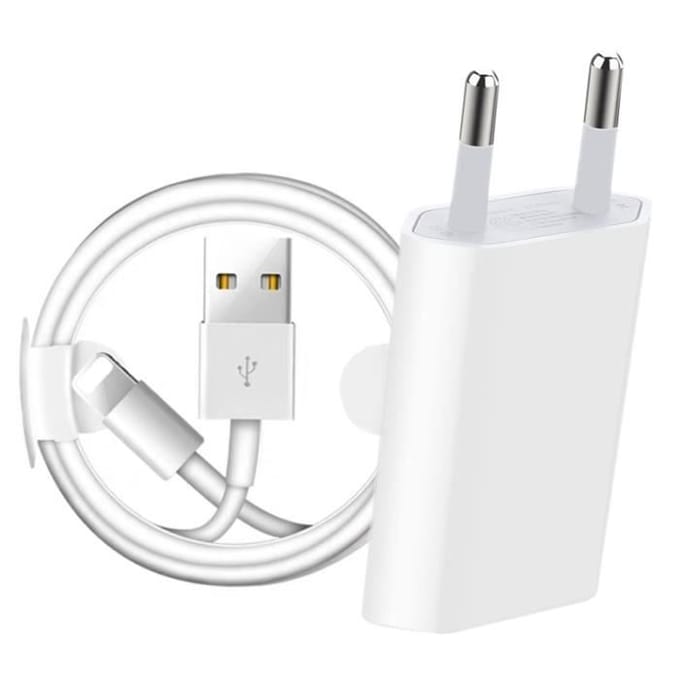 Câble téléphone,Kit câble de chargement USB prise EU pour iPhone 6 6S 7 8 Plus X XR XS 11 12 13 Pro Max,câble - Charger and 1m Cable