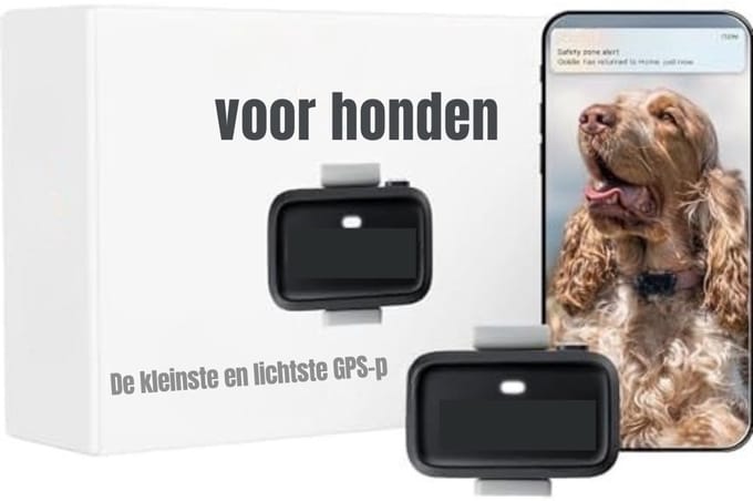 AHD® GPS Tracker hond - GPS Tracker - GPS Trackers - Wit- 12cm x 10cm x 5cm; 130 g