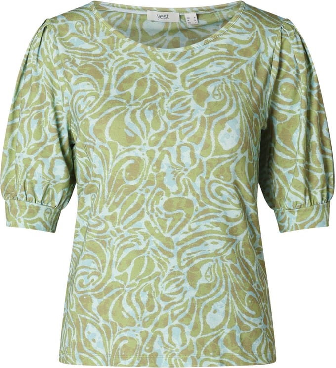 YEST Gentiana Essential Tops - Botanic Green/Multi - maat 42