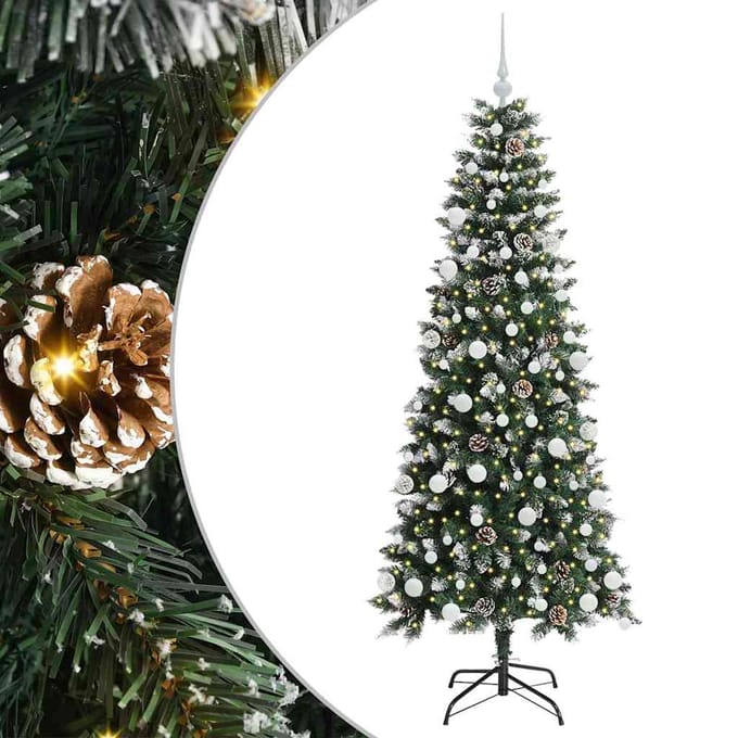 vidaXL - Kunstkerstboom - Groen - 180 - cm - PVC - en - Plastic - en - Staal