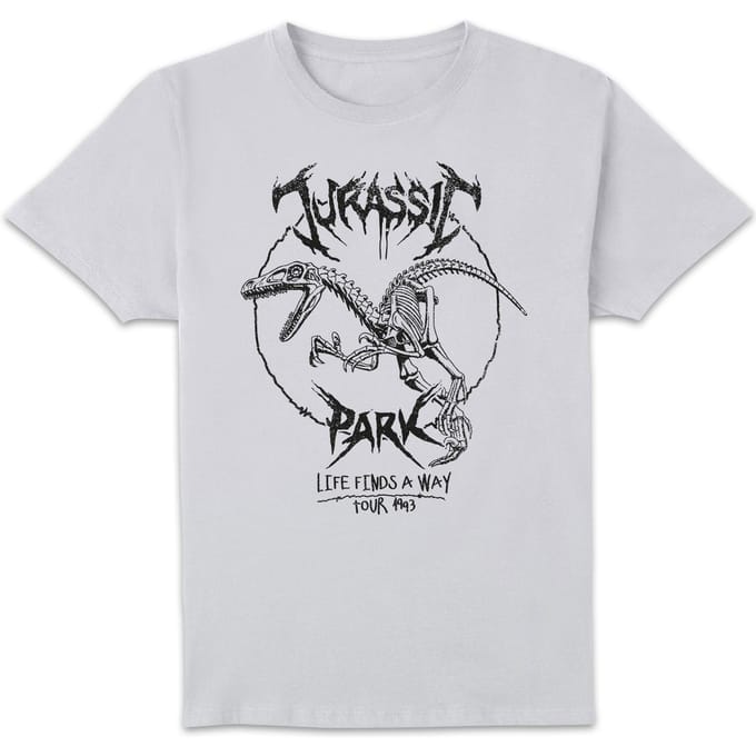 Jurassic Park Raptor Drawn Men's T-Shirt - Wit - S
