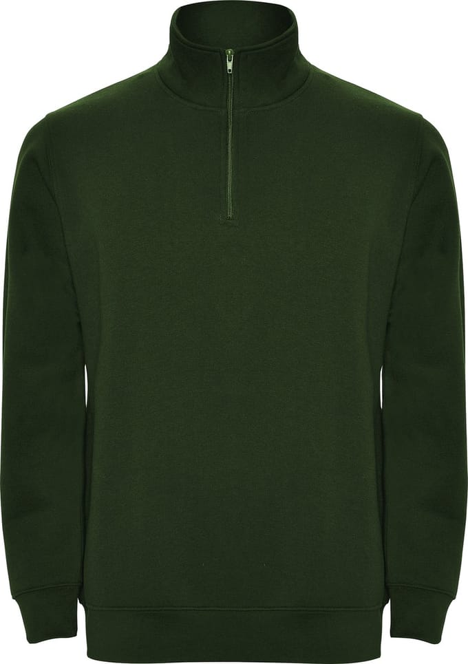 Fles Groene sweater met halve rits model Aneto merk Roly maat L