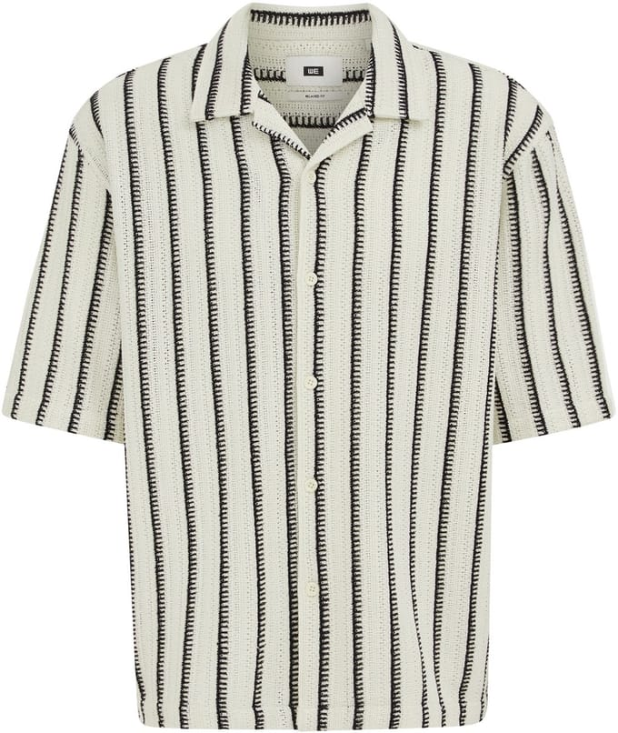 WE Fashion Heren relaxed fit overhemd met structuur