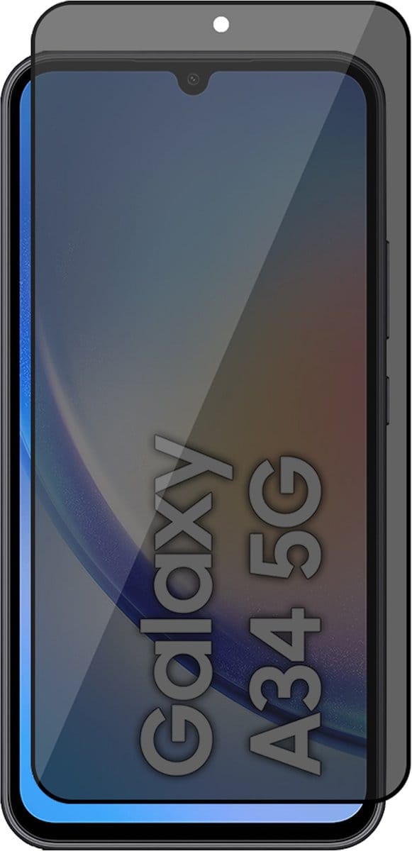 Privacy Screenprotector geschikt voor Samsung Galaxy A34 - Glas Screen Protector FullGuard