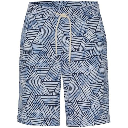 Desoto Bermuda Abstract Streaks Drawstring Short Wit-Navy / male