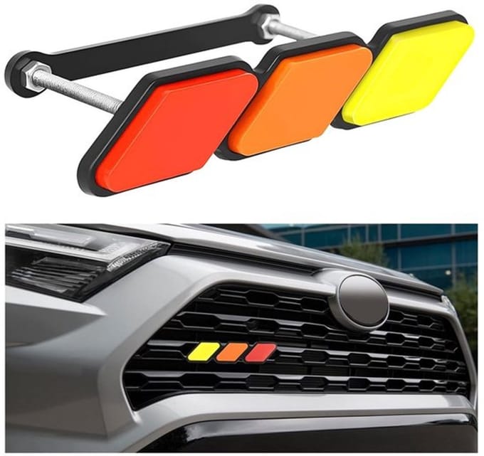 Dailygoods - Driekleurige Grille Embleemdecoratie - Auto-accessoires