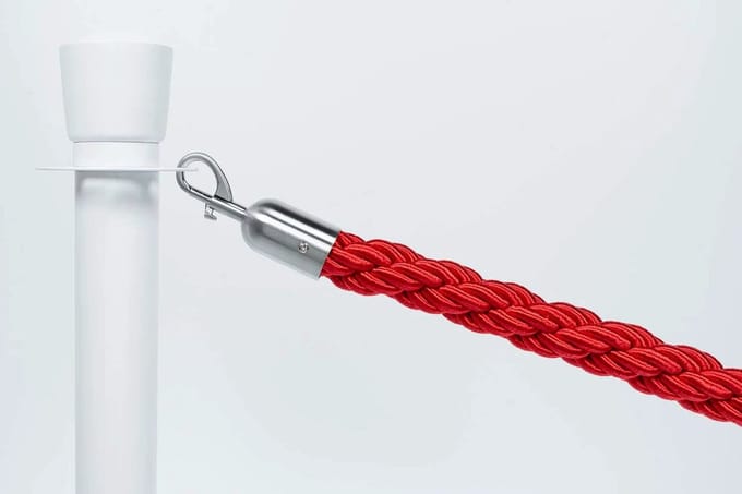 Afzetkoord Gedraaid | Rood - Geborsteld Chromen sluiting