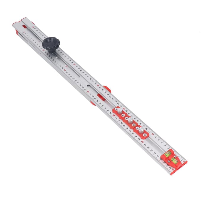 Règle de menuiserie Outil de traçage 2 en 1 Multifonctionnel Alliage d'aluminium Règle en T Outil d'échelle de mesure white