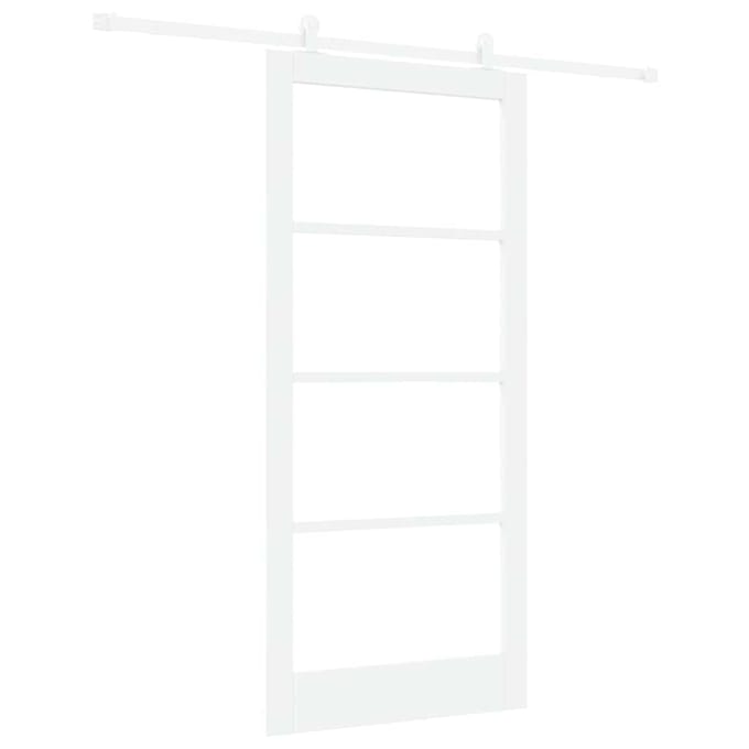 vidaXL - Schuifdeur - ORKDAL - Wit - 93 - x - 202 - cm - Massief - grenenhout - en - glas