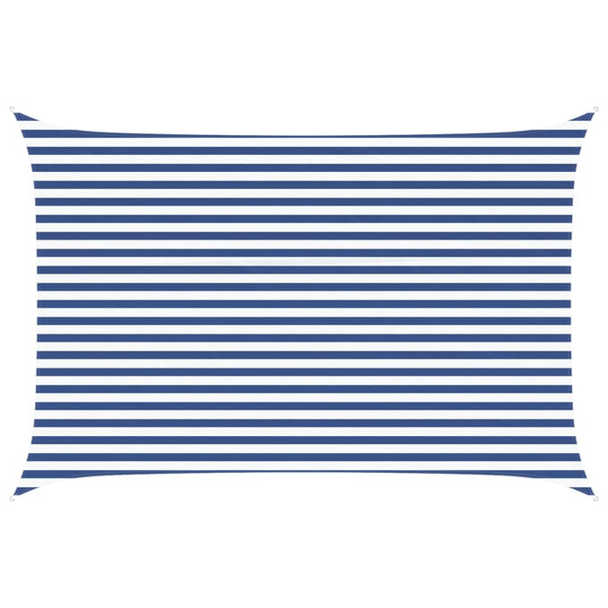 vidaXL - Zonneschaduw - Blauw - en - Wit - 3 - x - 4,5 - m - 100% - Polyester - Oxford
