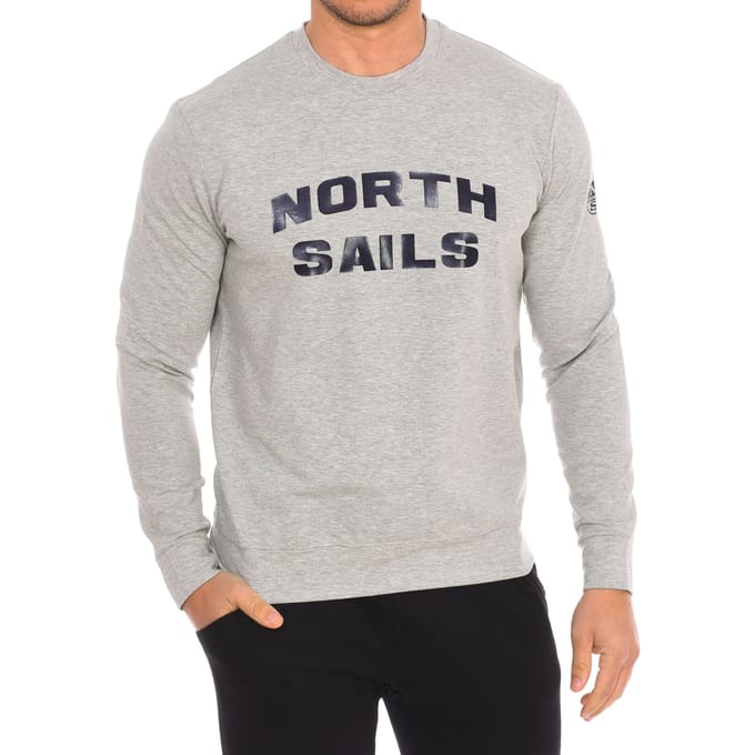 Heren sweatshirt met lange mouwen en ronde hals 9024170