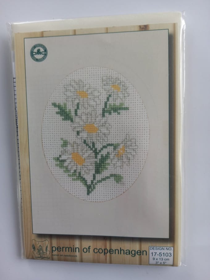 Wenskaart bloem (5103) borduren