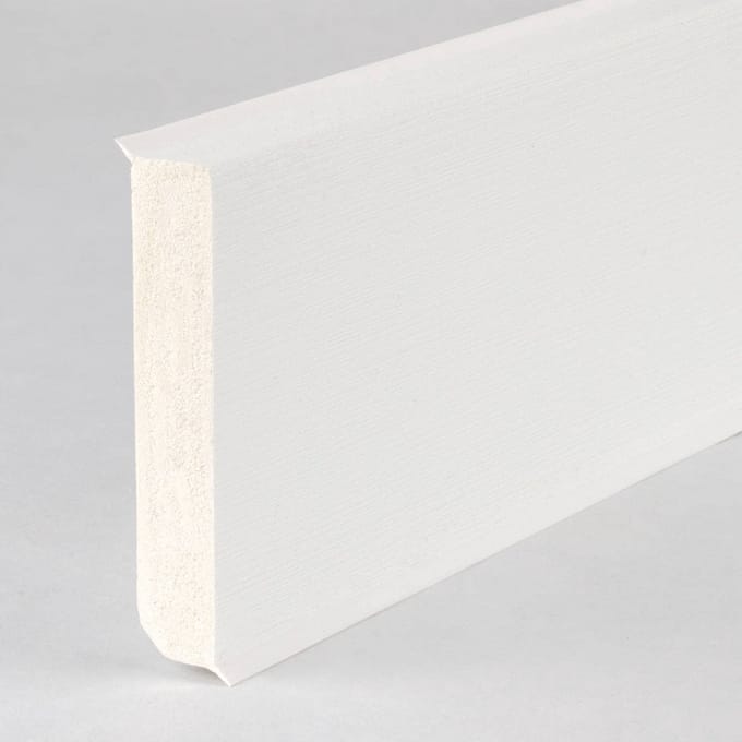 Waterbestendige PVC Plint Wit Geborsteld met Flexibele Rand 17x80x2500 mm