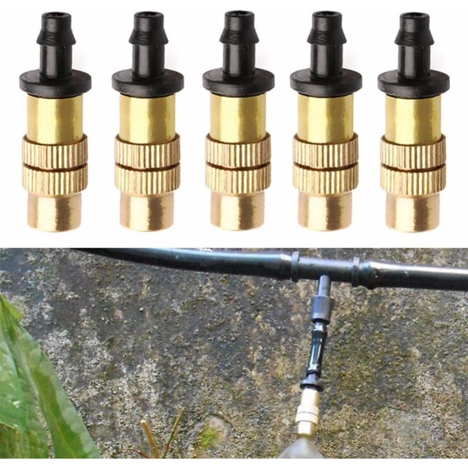 5 Stuks Tuin Verstelbare Messing Besproeiing Vernevelaar Sproeier Nozzles black
