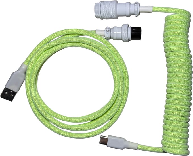Premium Coiled Cable - Groen - USB-C Naar USB-A - Mechanisch Toetsenbord Kabel