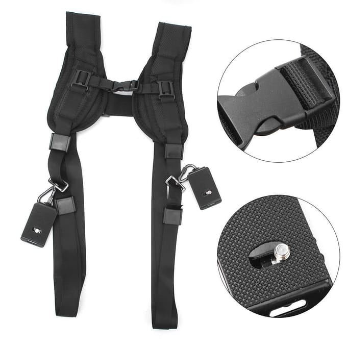 Schouderriem Zwart Nylon Universeel Verstelbaar Ademend Camera Houder Nekriem black