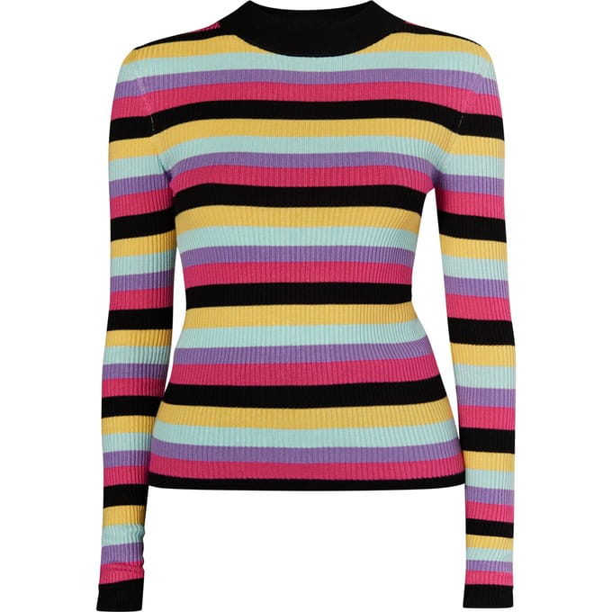 Mymo Trui met ribbels Dames Zwart Veelkleurig