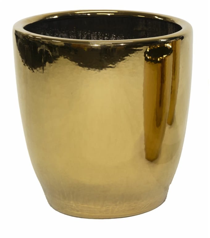 Mega Collections Bloempot Emperor High - rond - goud - D39 x H42 cm - glans