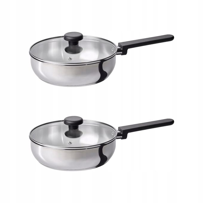 Merkloze Koekenpan met Glazen Deksel - RVS, 24 cm