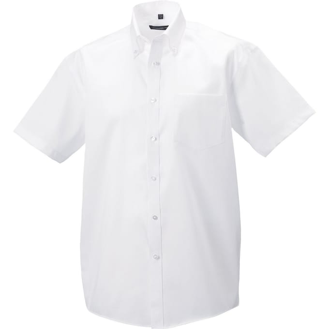 Russell Collection Heren Ultimate Classic Overhemd met korte mouwen (Wit)