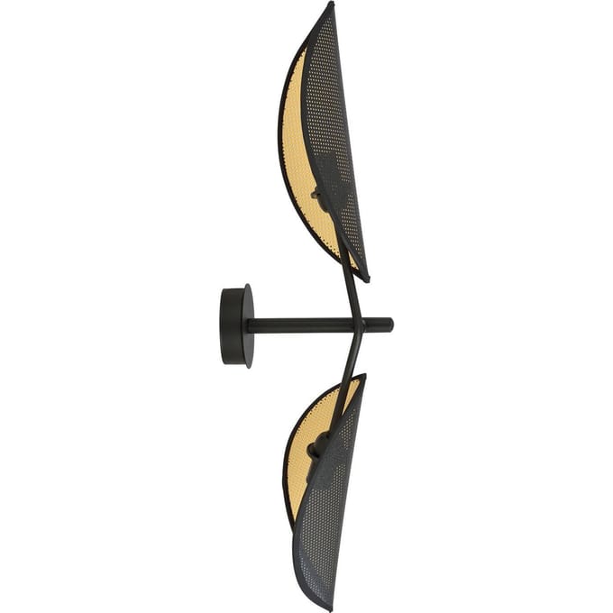 Euluna Wandlamp Vene, zwart/goud, 2-lamps