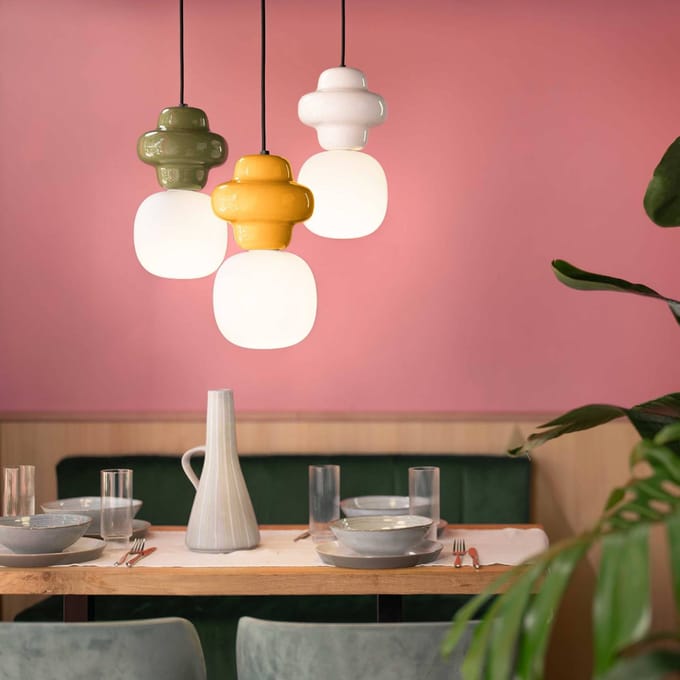 Ferroluce Hanglamp Copacabana, crème